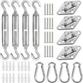 thumbnail image 1 of Shade Sail Hardware Kit, 24 Pieces Shade sail Hardware Kit 316 Rust-Proof Stainless Steel Kit Accessory for Rectangle/Square/Triangle Sun Shade Sail, Outdoor Lights Patio Backyard Sun Sail Hardware D, 1 of 5