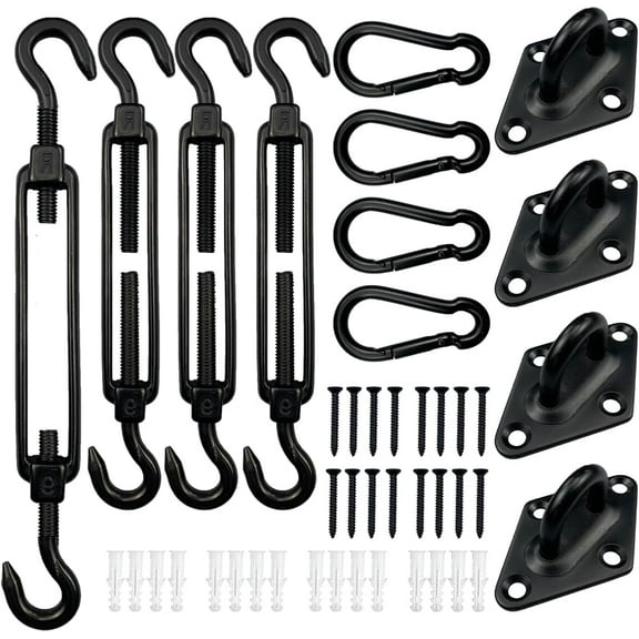 Shade Sail Hardware Kit 4.7 to 6.7 Inch, 304 Grade Stainless Sun Shade Hardware Kit for Outdoor Rectangular Triangle Sun Shade Sail Installation, 80 Pcs D