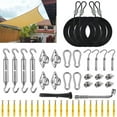 thumbnail image 1 of Shade Sail Hardware Kit with 4pcs 13ft Nylon Coated Cable Wires, Sun Shade Sail Hardware Kit, 304 Stainless Steel Shade Sail Installation Kit for Triangle Rectangle Shade Sail for Garden B, 1 of 5