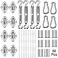 thumbnail image 1 of Shade Sail Hardware Kit 6 inch for Triangle Rectangle Sun Shade Sail Installation, 304 Grade Stainless for Garden Outdoors, 80 Pcs B, 1 of 5