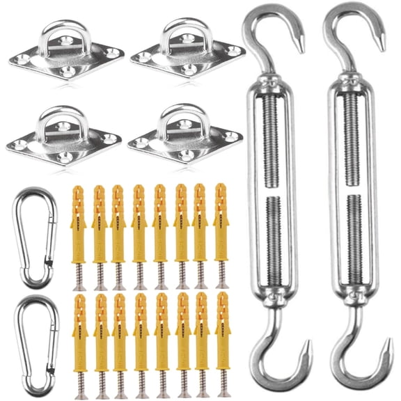Shade Sail Hardware Kit, Heavy Duty Stainless Steel Sun Shade Sail Fixing Accessories for Home
