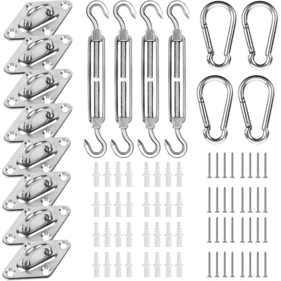 Shade Sail Hardware Kit, Shade Sail Hardware, Sail Hardware Replacement Kit, Repair Accessories, Installation Tools, High Performance Awning Attachment for Sun Shade D