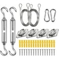 thumbnail image 1 of Shade Sail Hardware Kit, Sun Sail Hardware Kit with 304 Stainless Steel Wire Rope for Square/Rectangular/Triangle, Anti-Rust Sail Shade Hardware Kit for Outdoor Lawn and Garden (5" | 42 pcs) B, 1 of 5