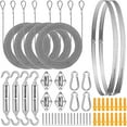 thumbnail image 1 of Shade Sail Hardware Kit, Sun Shade Hardware Kit with 304 Stainless Steel Wire Rope for Square/Rectangle/Triangle Sun Shade Sails, Anti-Rust Stainless Steel Accessories for Outdoor (6 inch, 50 pcs) B, 1 of 5
