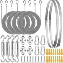 Shade Sail Hardware Kit, Sun Shade Hardware Kit with 304 Stainless Steel Wire Rope for Square/Rectangle/Triangle Sun Shade Sails, Anti-Rust Stainless Steel Accessories for Outdoor (6 inch, 50 pcs) B