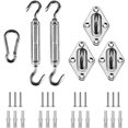 thumbnail image 1 of Shade Sail Hardware Kit Triangle, 6 Inches Stainless Steel Sun Shade Sails Installation for Lawn Garden, 18 Pcs Silver B, 1 of 5