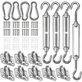 thumbnail image 1 of Shade Sail Hardware Kit for Triangle Rectangle, 304 Stainless Steel Sun Shade Hardware for Garden Outdoors, 80 Pcs, Silver B, 1 of 5