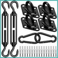 thumbnail image 1 of Shade Sails Installation Kits,Sun Shade Sail Hardware Kit with 4pcs 10ft Length Extension Nylon Wire Rope,Shades Awning Kit for Triangle Rectangle Shade Canopy,304 Stainless Steel, Outdoor D, 1 of 5