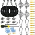 thumbnail image 1 of Shade Sails Installation Kits,Sun Shade Sail Hardware Kit with 4pcs 10ft Length Extension Nylon Wire Rope,Shades Awning Kit for Triangle Rectangle Shade Canopy,304 Stainless Steel, Outdoor, 1 of 5