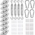 thumbnail image 1 of Shade Sails Installation Kits,Sun Shade Sail Hardware Kit with 4pcs 10ft Length Extension Nylon Wire Rope,Shades Awning Kit for Triangle Rectangle Shade Canopy,304 Stainless Steel, Outdoor D, 1 of 5