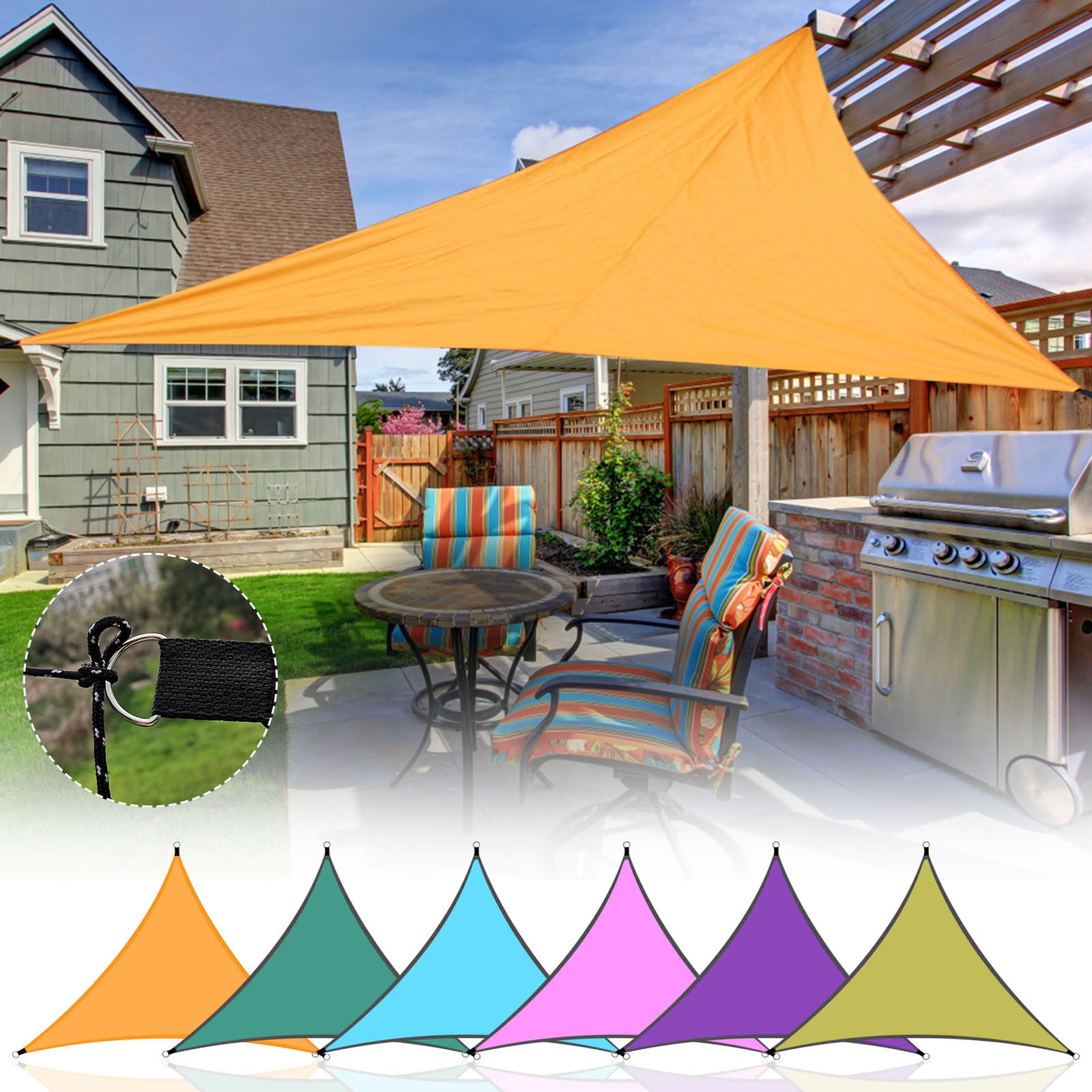 Shade Sails Triangle Canopies, Large Sun Shade Sails Waterproof, Sun