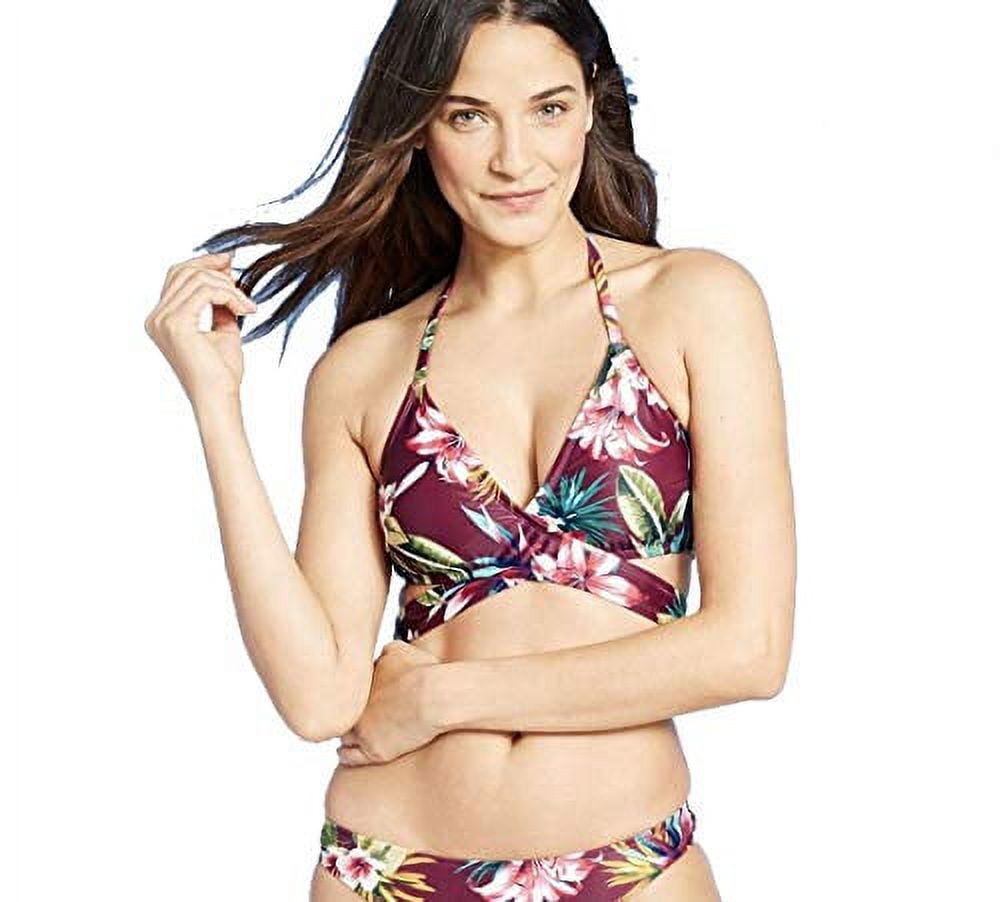 Plum and floral store wrap bikini