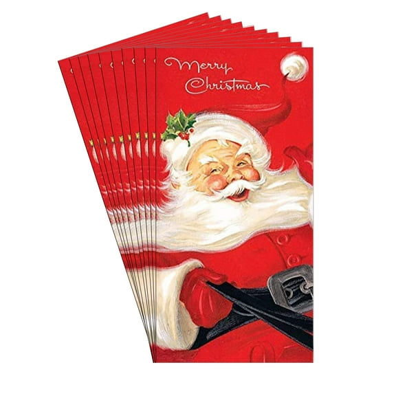 Shade Tree Greetings Santa Claus Envelopes, 3.5" x 6.5", Assorted Colors, 10 Count