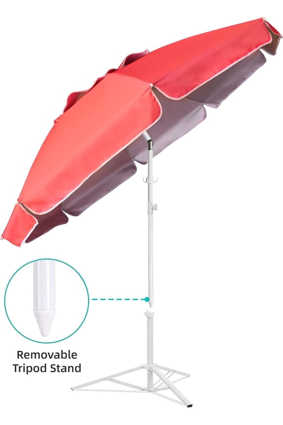 Shade Umbrella, Premium Portable Umbrella with Stand, 6.5ft Lightweight Free Standing Canopy for Sporting Games, Adjustable Instant Sun Protection and Easy to Carry, Pink