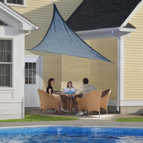ShadeLogic Sun Shade Sail Heavy Weight 16 Foot Triangle - Sea Blue