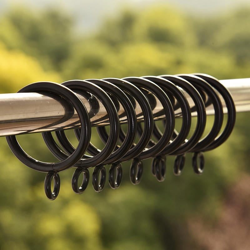 Yinpecly 30 PCS Black Curtain Rings - 1.5 Inch Inner Diameter, Metal Eyelet Rings For Rods Up To 1.25"