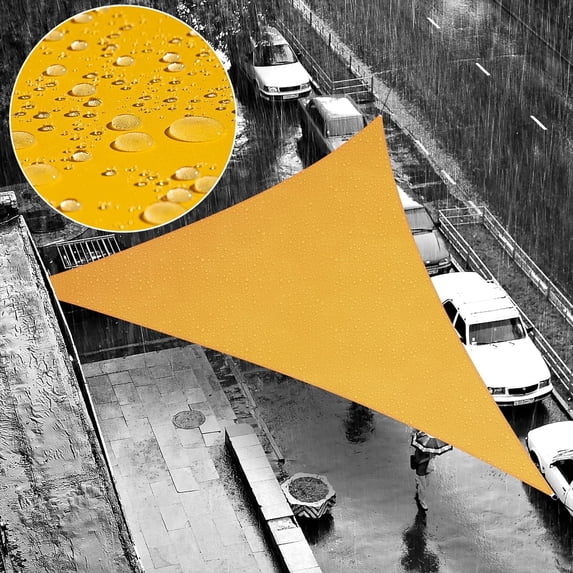ShadeMart 19' x 19' x 19' Custom Size Yellow Triangle Waterproof Sun Shade Sail Canopy Awning Shelter, 95% UV Blockage Water Resistant, Outdoor Patio Garden Carport (We Customize Size)