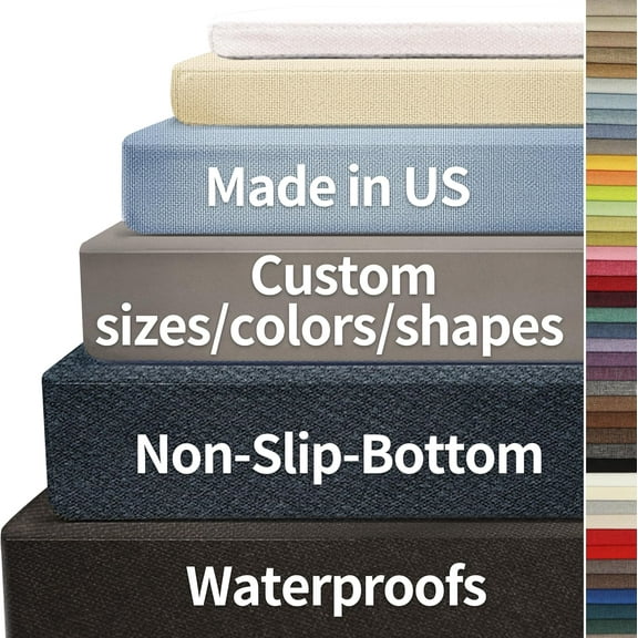 ShadeMart 2 Inch Thic Custom Size Bench Cushion for Indoor/Outdoor Patio Furniture/Chair/Window Seat, Premium 70D High-Resilience Foam (Custom Sizes/Colors/Thickness/Samples Available)