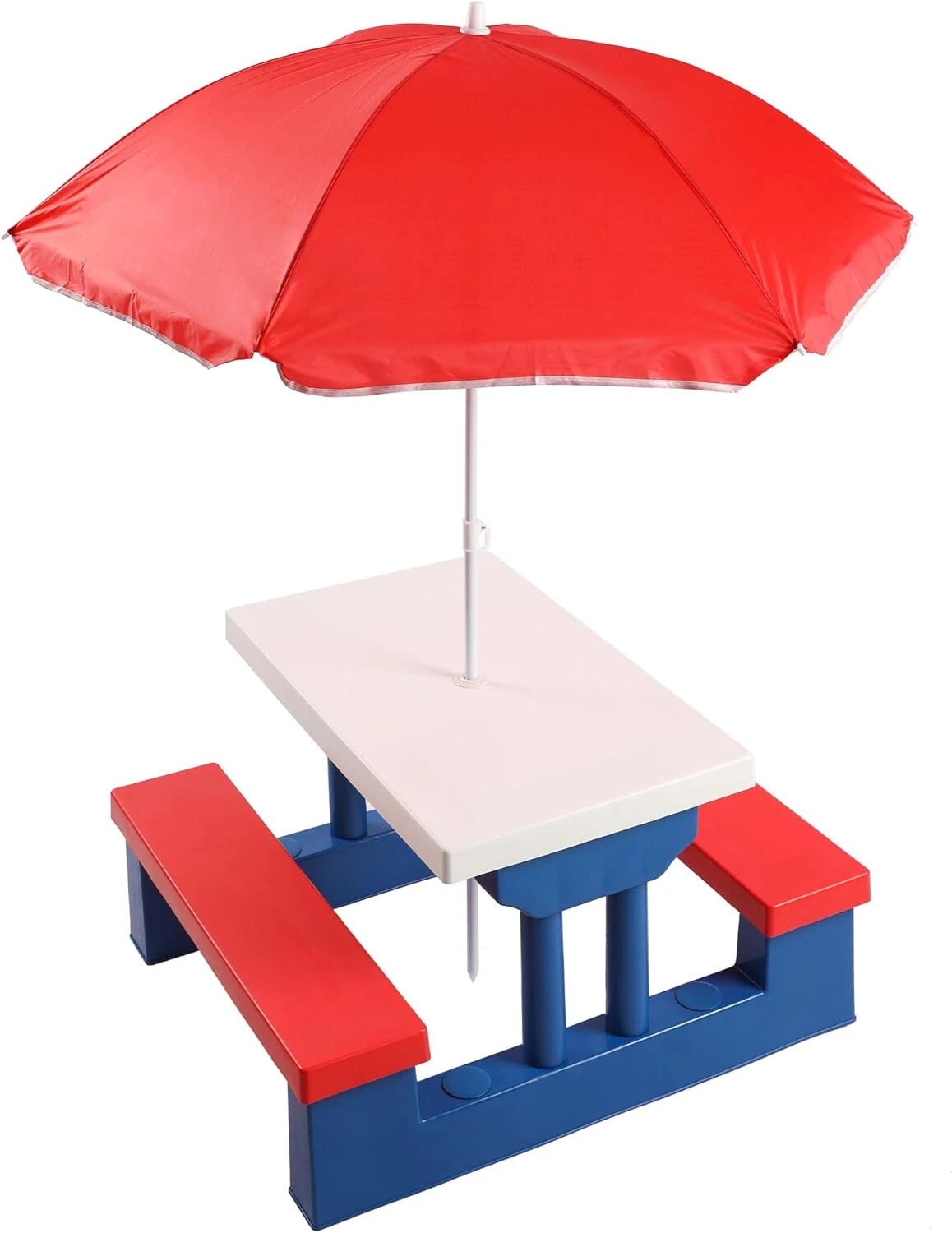 ShadeMart 2-in-1 Kids Picnic Table with Folding Bench & Adjustable ...