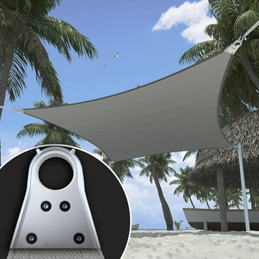 ShadeMart 20' x 20 'Grey Super Ring Square Sun Shade Sail CTAWRN canopy Awning Shades for Patio-960 GSM-Commercial Standard Heavy Duty ( We Make Custom Size )
