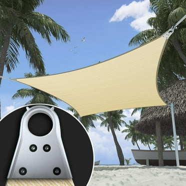 ShadeMart 20' x 22' Beige Super Ring Rectangle Rectangle Sun Shade Sail CTAWRN canopy Awning Shades for Patio-260 GSM-Commercial Standard Heavy Duty ( We Make Custom Size )