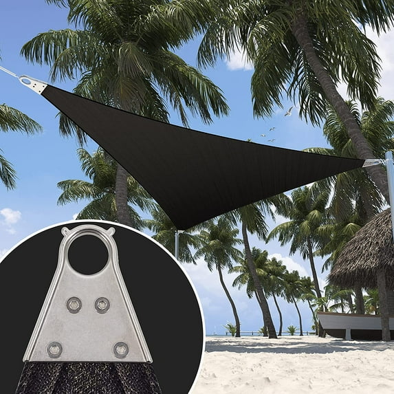 ShadeMart 25' x 32' x 40.61' Black Right Triangle Size Super Ring Sun Shade Sail CTAWTN Canopy Awning Shades for Patio - Commercial Heavy Duty - 260 GSM - 5 Years Warranty