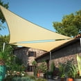 ShadeMart 28' x 28' MMF7 x 28' Beige Triangle Sun Shade Sail Canopy