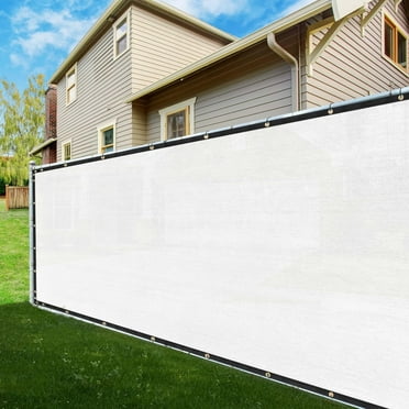 ShadeMart 3' x 10' White Fence Privacy Screen Windscreen Cover Shade Fabric Cloth, 90% Visibility Blockage, with Grommets, Heavy Duty Commercial Grade, Zip Ties Included - (We Make Custom Size)