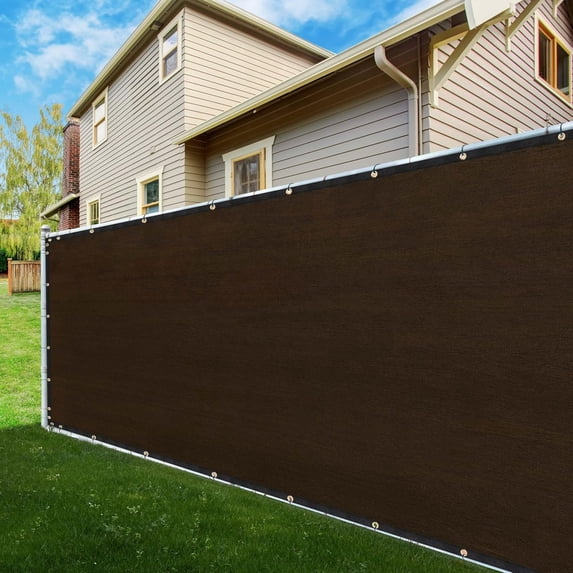 ShadeMart 3' x 14' Brown Fence Privacy Screen Windscreen Cover Shade Fabric Cloth, 90% Visibility Blockage, with Grommets, Heavy Duty Commercial Grade, Zip Ties Included - (We Make Custom Size)