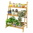 thumbnail image 1 of ShadeMart 39 Inch 3-Tier Bamboo Plant Stand Foldable Ladder Shelves, Folding Freestanding Rack With Guardrails, Potted Plant Display Shelf For Living Room Balcony ( Color : Natural ), 1 of 7