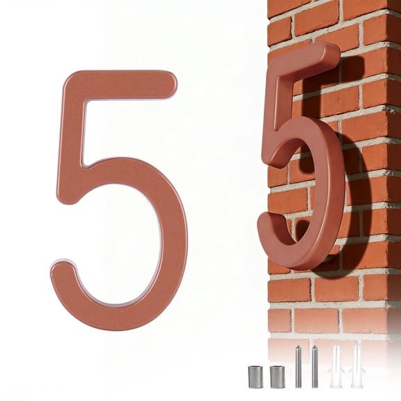 ShadeMart 3D Floating Modern House Numbers, 4.3 Inch Aluminum Address Sign - Weatherproof Rust-Free, 5 Finishes, Easy to Install Exterior Plaque for Clear Curb Appeal