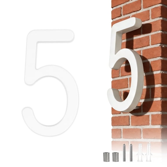 ShadeMart 3D Floating Modern House Numbers, 4.3 Inch Aluminum Address Sign - Weatherproof Rust-Free, 5 Finishes, Easy to Install Exterior Plaque for Clear Curb Appeal