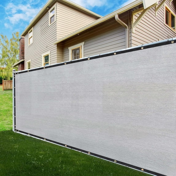 ShadeMart 4' x 25' Gray Fence Privacy Screen Windscreen Cover Shade Fabric Cloth, 90% Visibility Blockage, with Grommets, Heavy Duty Commercial Grade, Zip Ties Included - (We Make Custom Size)