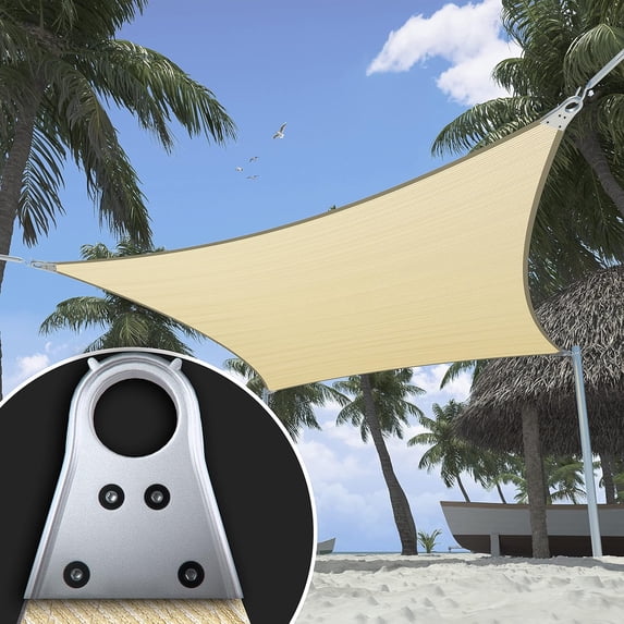 ShadeMart 41' x 41' Beige Super ring Customized Size Order To Make Sun Shade Sail CTAWRN canopy Awning Shades for Patio-260 GSM-Commercial Standard Heavy Duty ( We Make Custom Size )