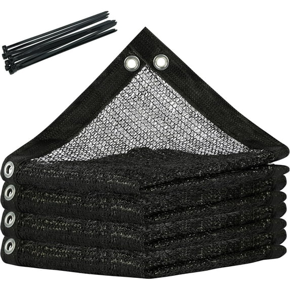 ShadeMart 50% Shade Cloth for Plant, Black 12FT x 33FT Custom Size Outdoor Shade Tarp, Shade Cover with Upgrade Grommets and Zip Ties, Netting Sunblock Net for Vegetables Flower Garden Greenhouse