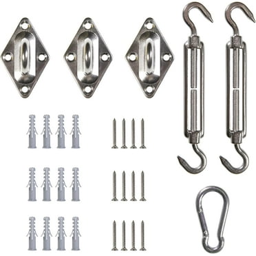 ShadeMart 6 Inch Hardware Kit for Triangle Sun Shade Sail Canopy, 316 Military-Grade Stainless Steel