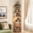 thumbnail image 1 of ShadeMart 6-Tier Nature Corner Shelf Corner Bookshelf Bookcase Multi-Layer Storage Rack for Kitchen Living Room Bedroom Bathroom Office - Space-Saving Wall Corner Organizer, 1 of 4