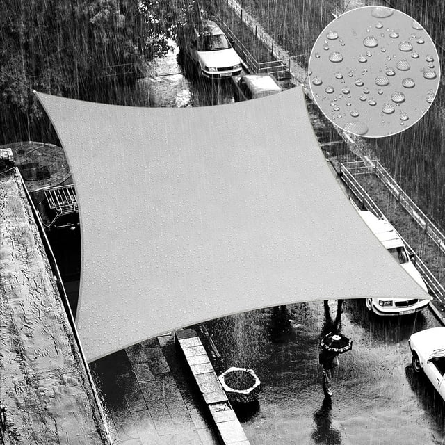 ShadeMart 6' x 20' Custom Size Grey Rectangle Waterproof Sun Shade Sail Canopy Awning Shelter, 95% UV Blockage UV & Water Resistant, Outdoor Patio Garden Carport (We Make Custom Size)