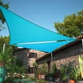 thumbnail image 1 of ShadeMart 6' x 6' x 6' Turquoise Triangle Sun Shade Sail Canopy Mesh Fabric UV Block & Water Air Permeable - Commercial Heavy Duty - 190 GSM - 3 Years Warranty - Custom Make, 1 of 7