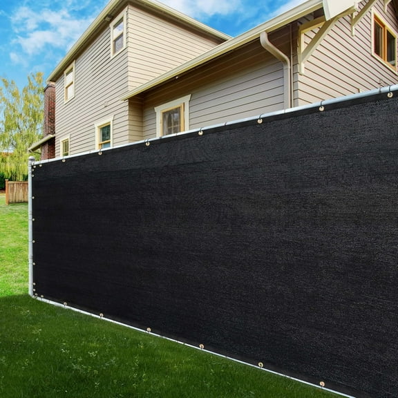 ShadeMart 8' x 51' Black Fence Privacy Screen Windscreen Cover Shade Fabric Cloth, 90% Visibility Blockage, with Grommets, Heavy Duty Commercial Grade, Zip Ties Included - (We Make Custom Size)