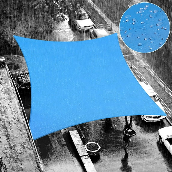 ShadeMart 9' x 11' Custom Size Blue Rectangle Waterproof Sun Shade Sail Canopy Awning Shelter, 95% UV Blockage UV & Water Resistant, Outdoor Patio Garden Carport (We Make Custom Size)