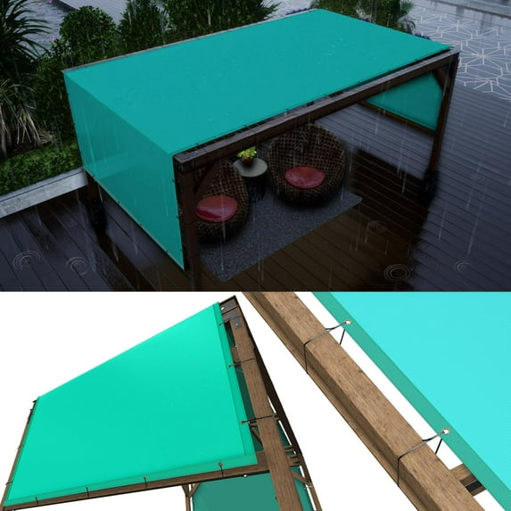 ShadeMart 9' x 30' Turquoise Waterproof Pergola Sun Shade Canopy Replacement Cover UPF50, Commercial Grade 260 GSM Cloth for Outdoor Patio, Garden, Deck, Backyard (We Make Custom Size)