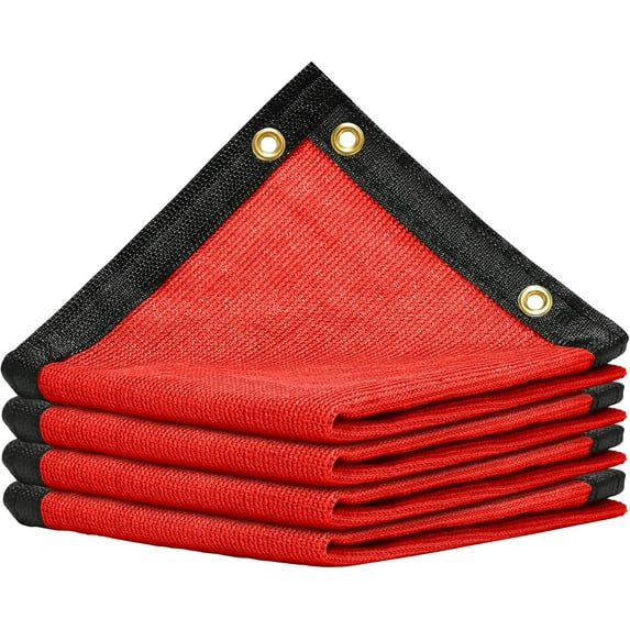 ShadeMart 90% 10' x 30' Red Custom Size Dog Shade Cover Canopy Shade Cloth/ Privacy Screen with Grommets for Pergola, Outdoor, Patio, Garden Fence, Apartments Railing (We Make Custom Size )