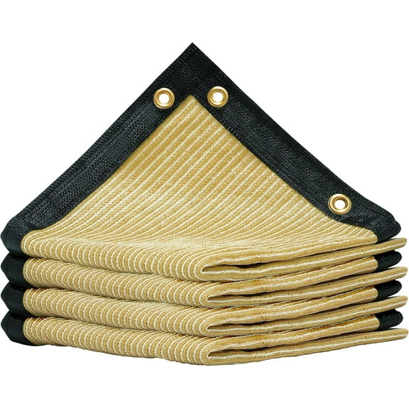 ShadeMart 90% 6' x 7' Beige Custom Size Dog Shade Cover Canopy Shade Cloth/ Privacy Screen with Grommets for Pergola, Outdoor, Patio, Garden Fence, Apartments Railing （We Make Custom Size )