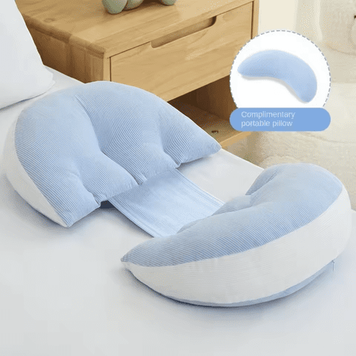 ShadeMart Adjustable Maternity Pillow, Blue Wedge for Back & Belly Support - Lightweight & Cool Travel Pillow