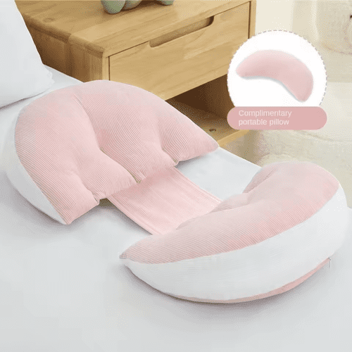 ShadeMart Adjustable Maternity Pillow, Pink Wedge for Back & Belly Support - Lightweight & Cool Travel Pillow
