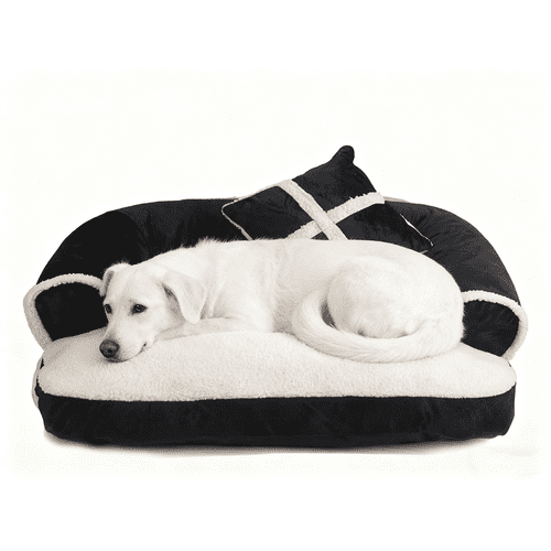 ShadeMart Black Pet Bed for Dogs and Cats, Calming Sofa Style Dog Bed with Removable Cushion, Soft Warm Cat Nest Kennel for Puppies, Washable Cover