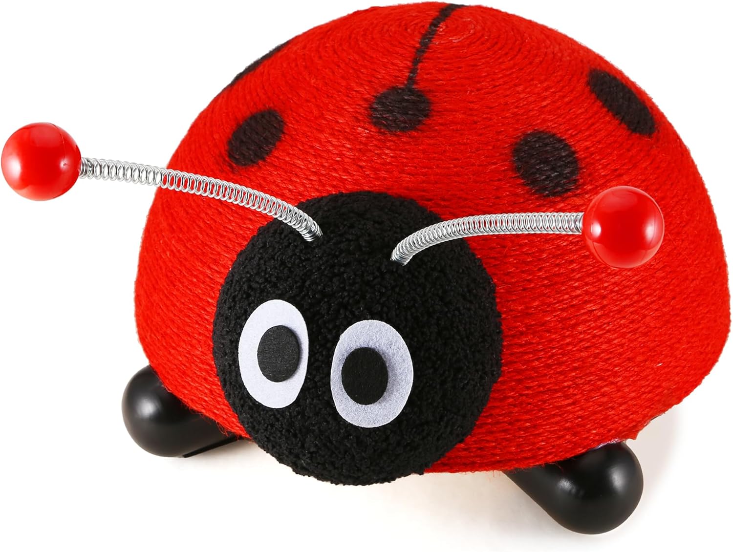 ShadeMart Cat Toy with Sisal Rope Ball, Durable Interactive Toy for Indoor & Outdoor Play (Ladybug)