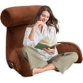 thumbnail image 1 of ShadeMart Coffee Reading Pillow for Bed Backrest with Arms Shredded Memory Foam, Ultra-Comfy Microplush Cover & Detachable Neck Roll - Unmatched Support Bed Rest Sit Up Pillow, 1 of 7