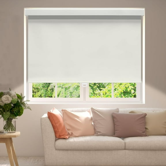ShadeMart Cordless Blackout Roller Shades, Thermal Insulated & UV Blocking Fabric, Easy Pull-Down Window Blinds for Home & Office, Room Darkening & Energy Efficient(23" W x 72" H, Light Beige)